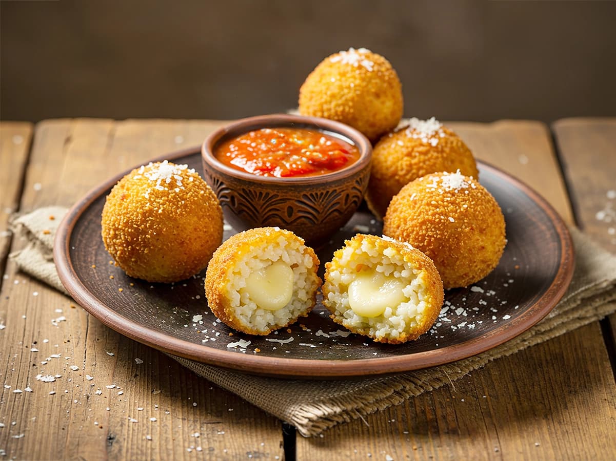 Arancini with rice, mozzarella and eggs — Italy recipe