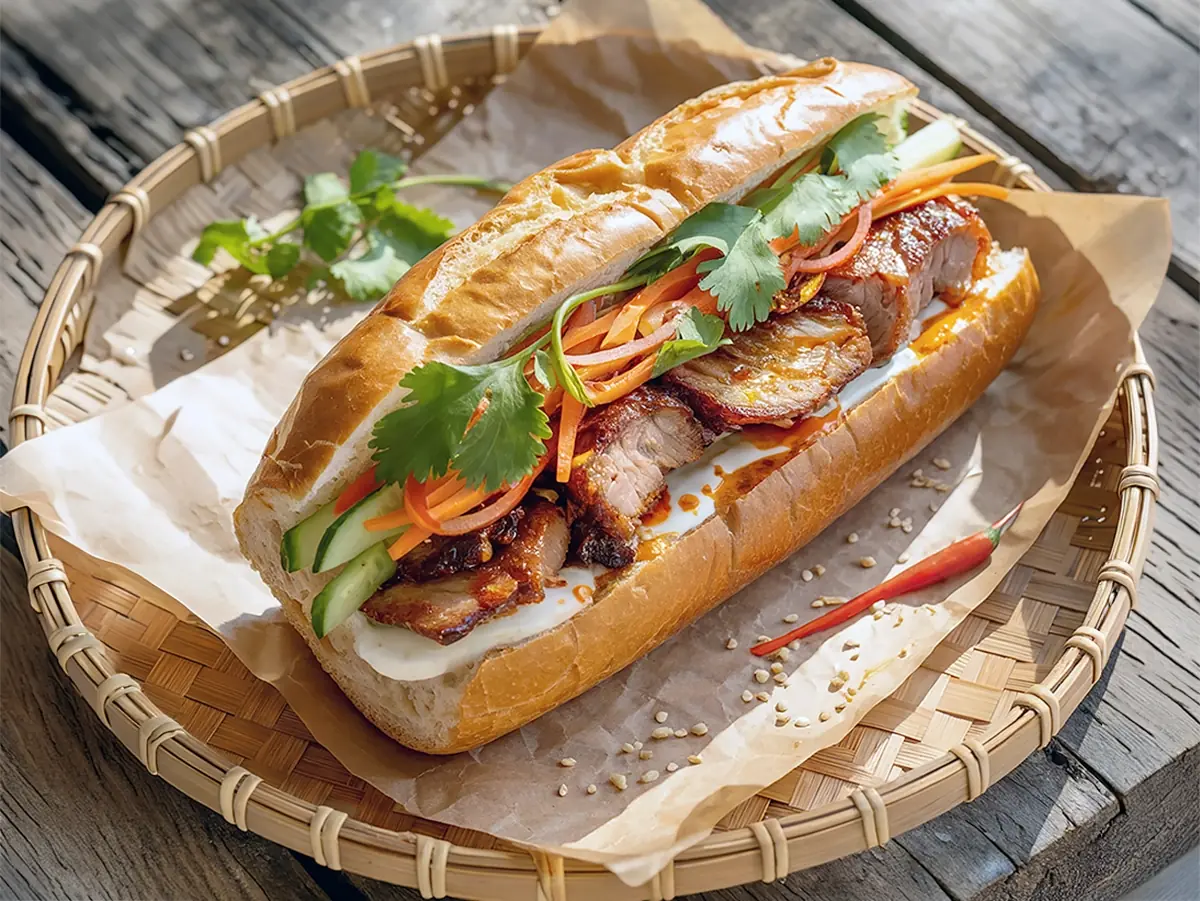 Bánh Mì with pork, baguette and daikon — Vietnam recipe