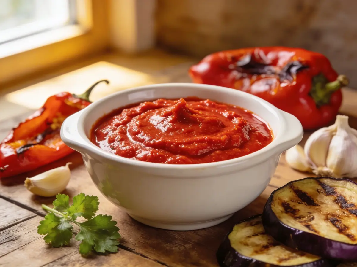 Classic Ajvar with bell pepper, eggplant and garlic — Macedonia recipe