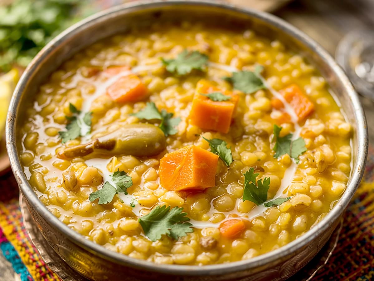 Dal — Spiced Indian Lentil Soup with red lentils, turmeric and cumin — India recipe