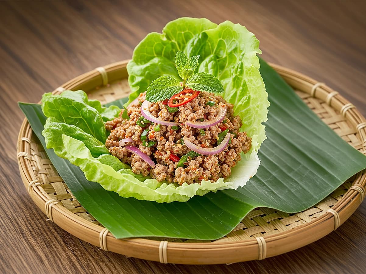 Larb with chicken, lime and fish sauce — Thailand recipe