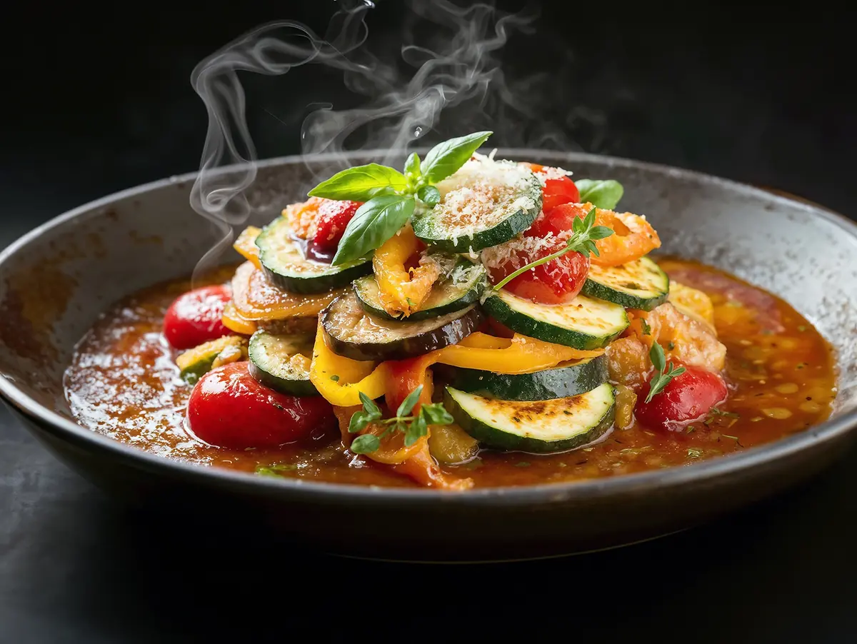 Ratatouille with bell pepper, eggplant and garlic — France recipe