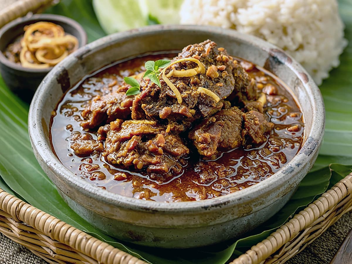 Beef Rendang with beef, coconut milk and galangal — Indonesia recipe