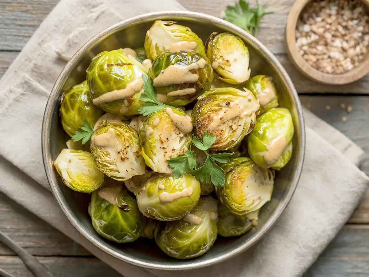Roasted Brussels Sprouts with beef broth, brussels sprouts and butter — France recipe